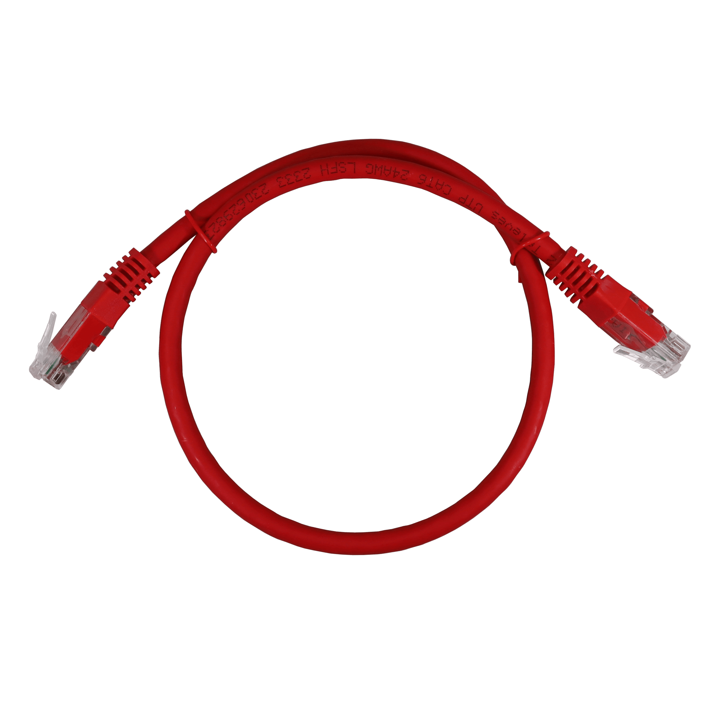 TELEVES - Cavo patch Ethernet U/UTP Cat6 LSFH rosso 0,5m.