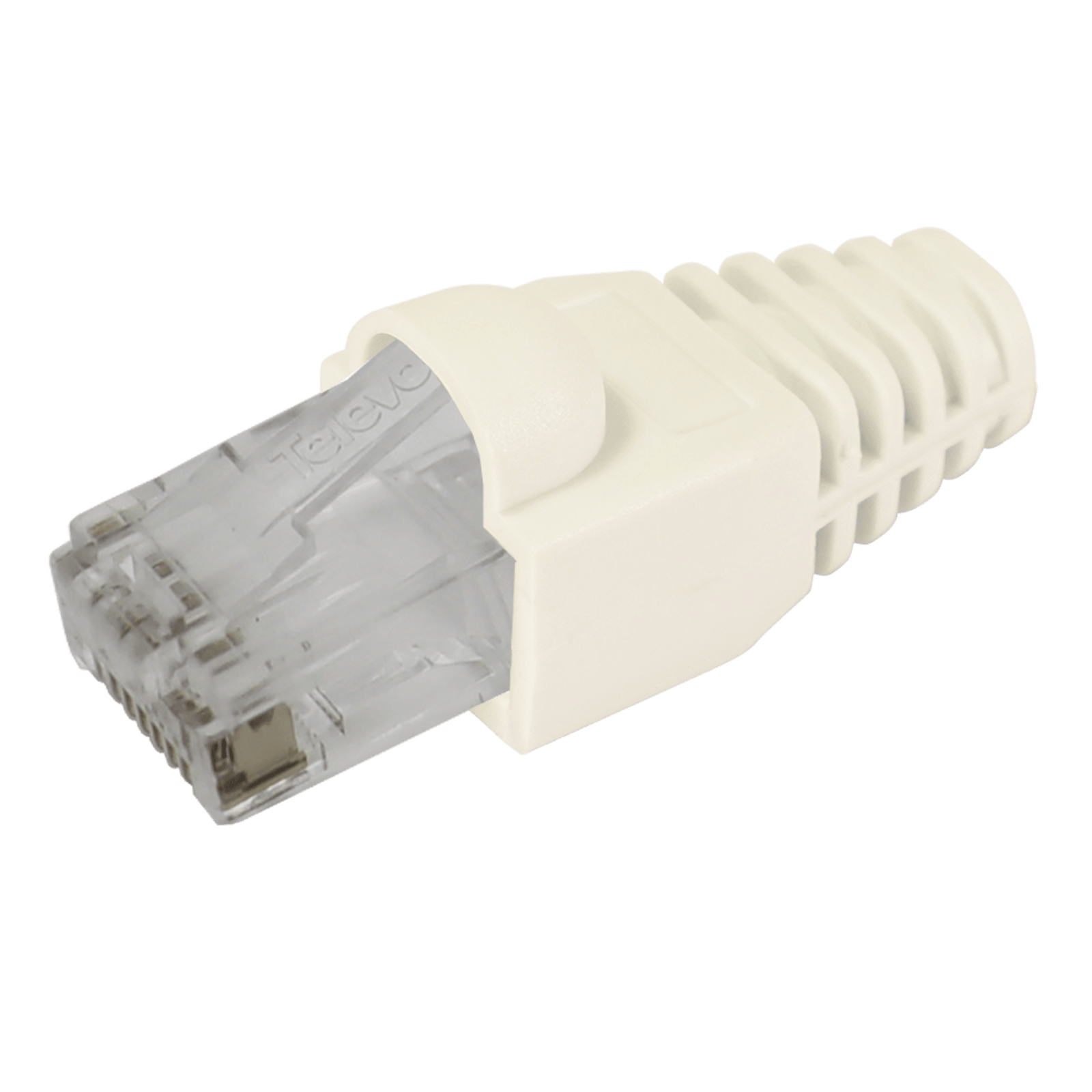 TELEVES - Connettore RJ45 UTP Cat 6 per cavi dati + Manicotto PVC Bianco Scatola 2