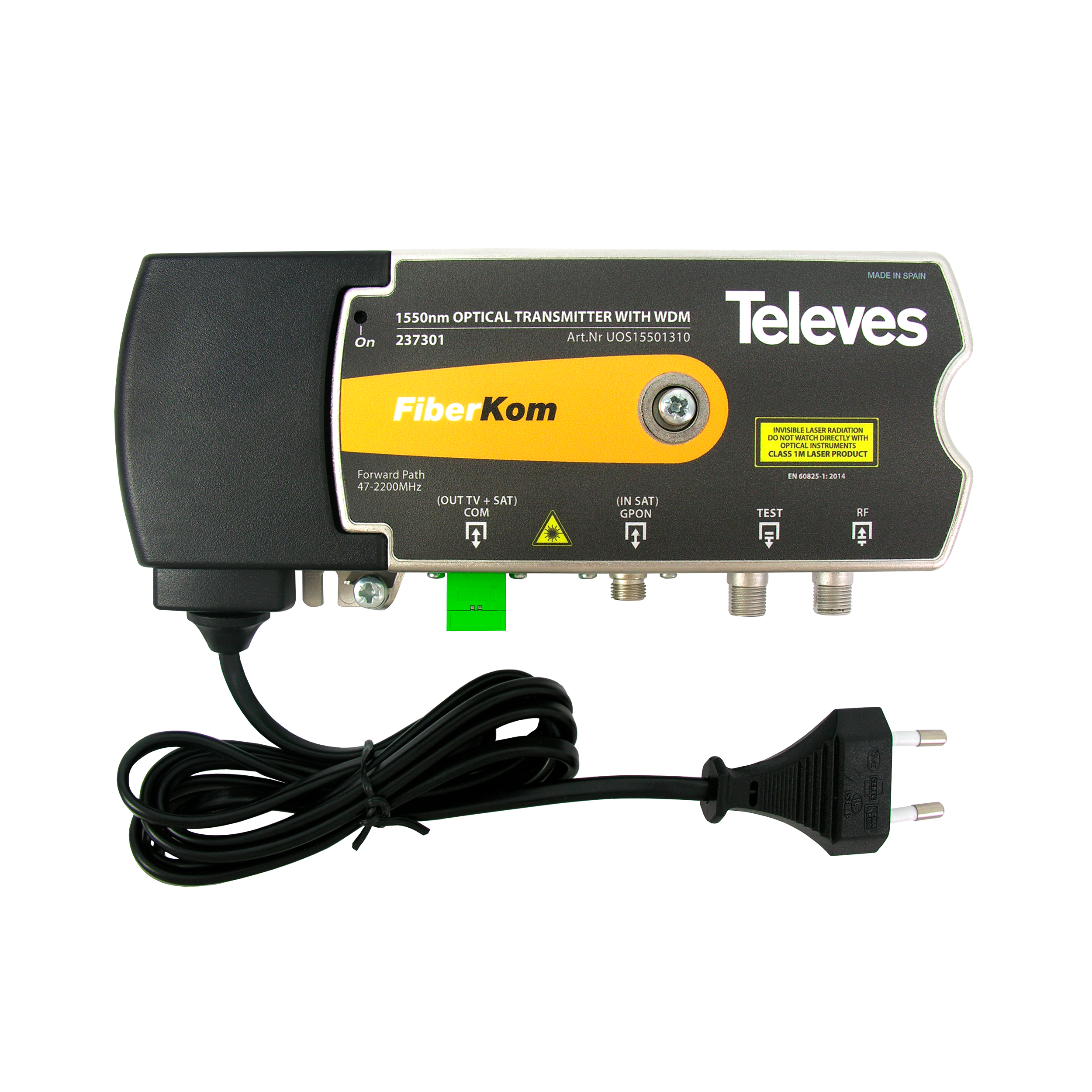 TELEVES - Trasmettitore ottico FTTH 1310/1550nm, Po 6dBm, TX FO 1550nm(TERR)/WDM 1310nm(SAT) SC/APC. 237301