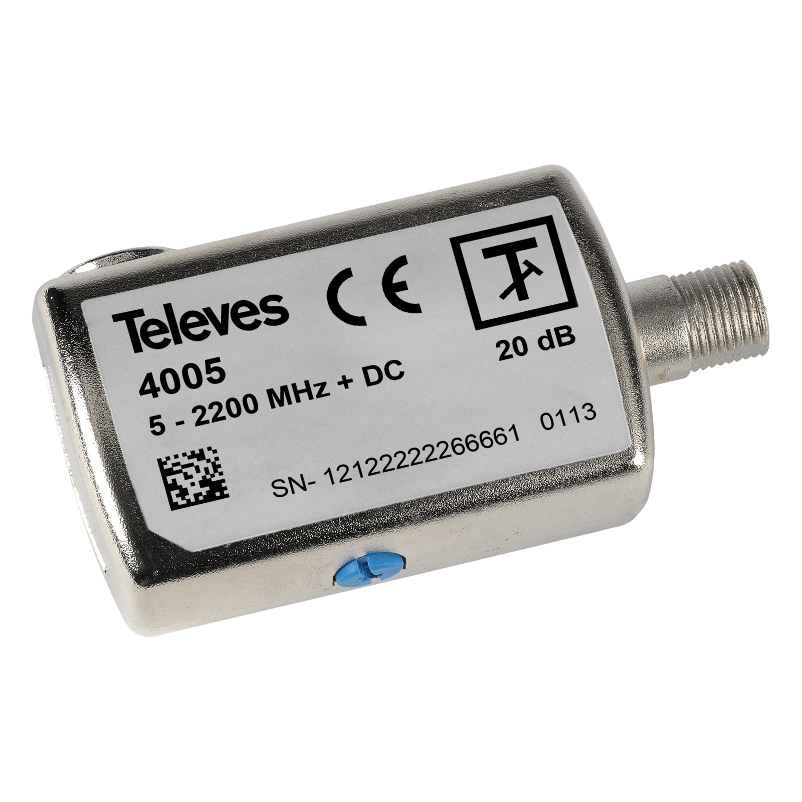 TELEVES - Attenuatore regolabile per terrestre/satellite, regolazione 0-20dB, 5-2200MHz +. 4005