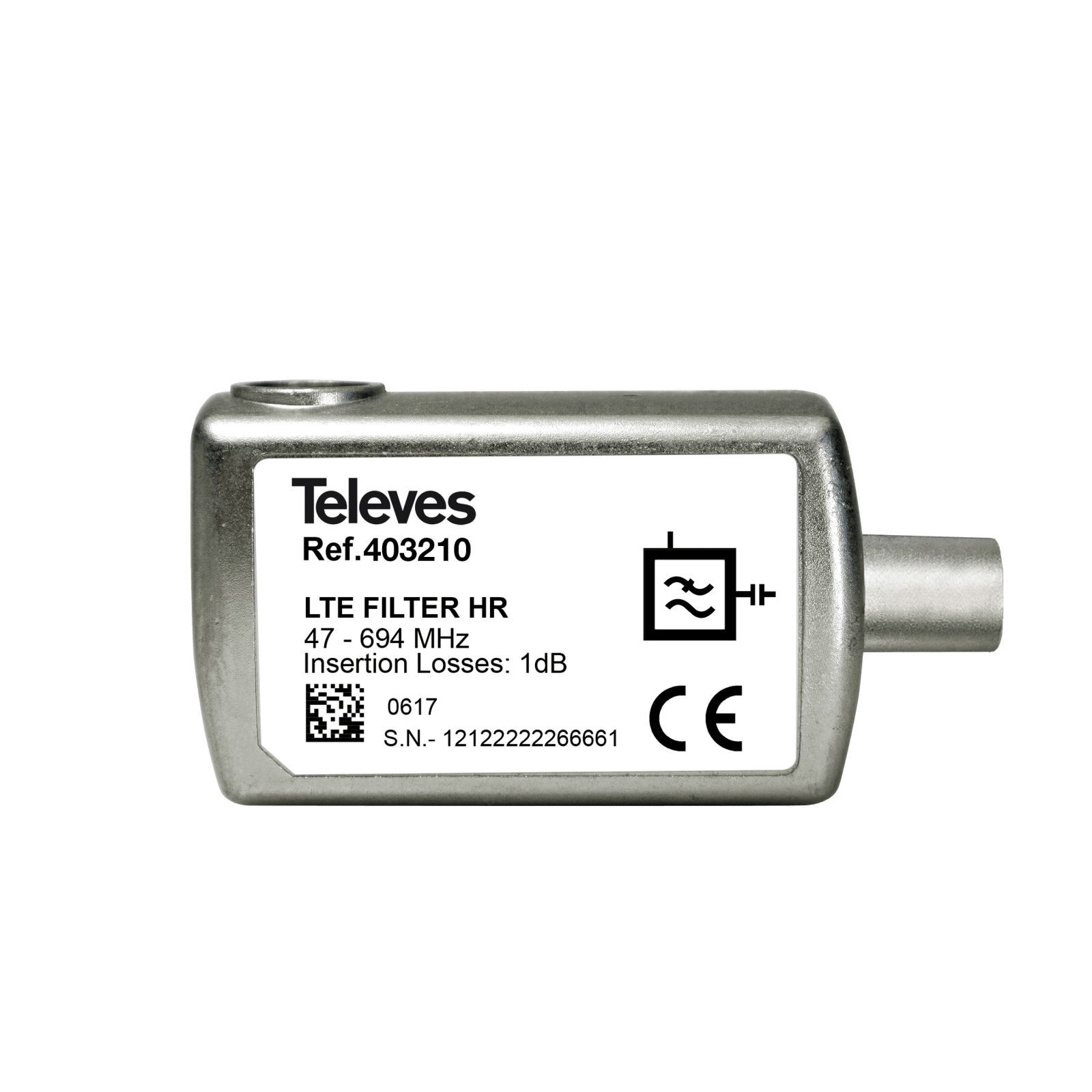 TELEVES - Filtro LTE HR 5G High Rejection 47...694MHz Connettore IEC C48.