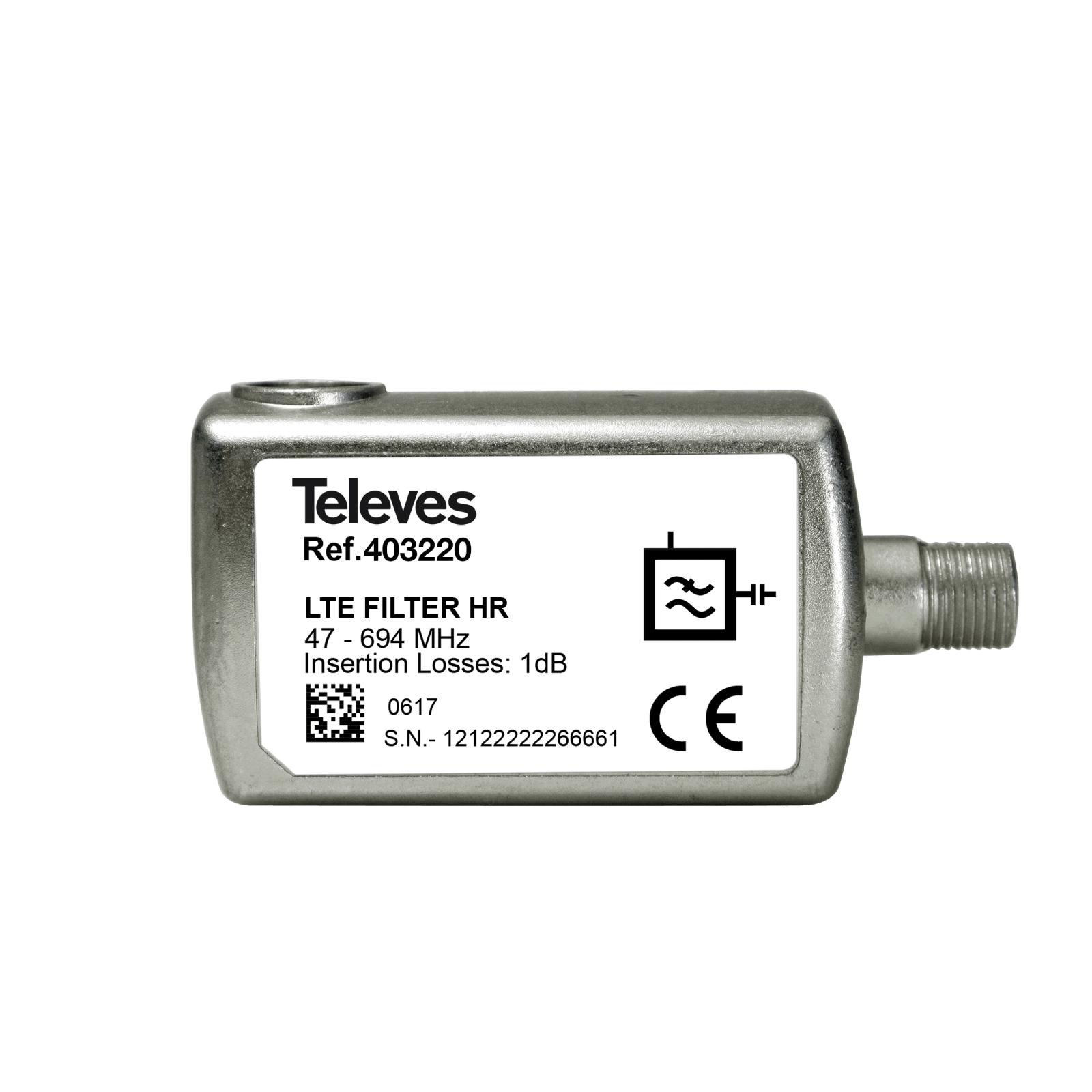 TELEVES - Filtro LTE HR 47...694MHz (C48) High Rejection Connettore F.