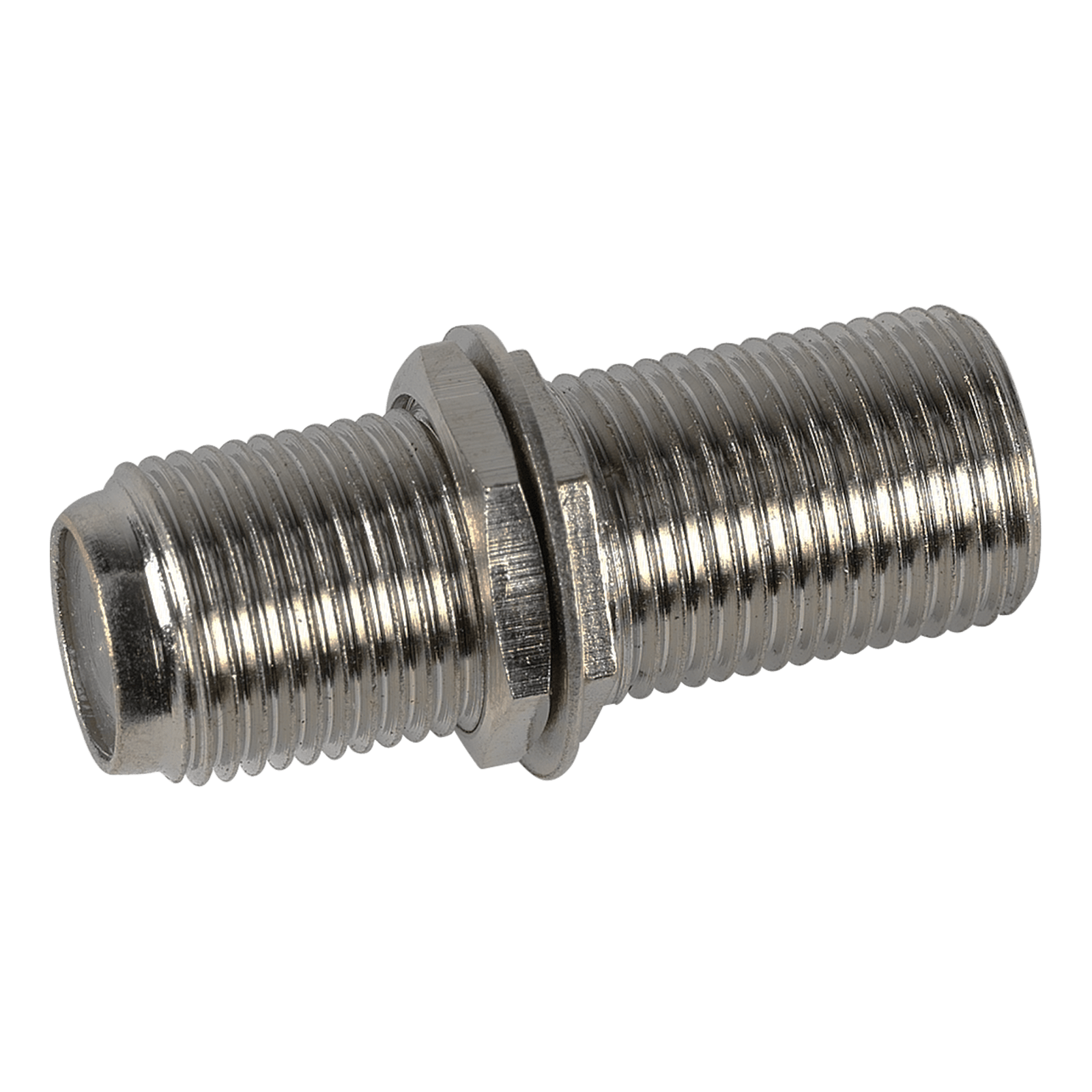 TELEVES - Adattatore femmina-femmina con rotella/dado, corta filettatura e lunghezza 27mm.