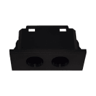 TELEVES - Cover per prese coassiali a 2 fori, connettori neri, linea Vimar.