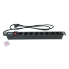 TELEVES - Multipresa per rack 19'' 1U con 8 prese Schuko.