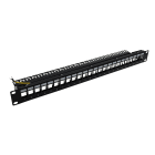 TELEVES - Pannello per rack 19'' con passacavo 1U, capacità fino a 24 adattatori RJ45.
