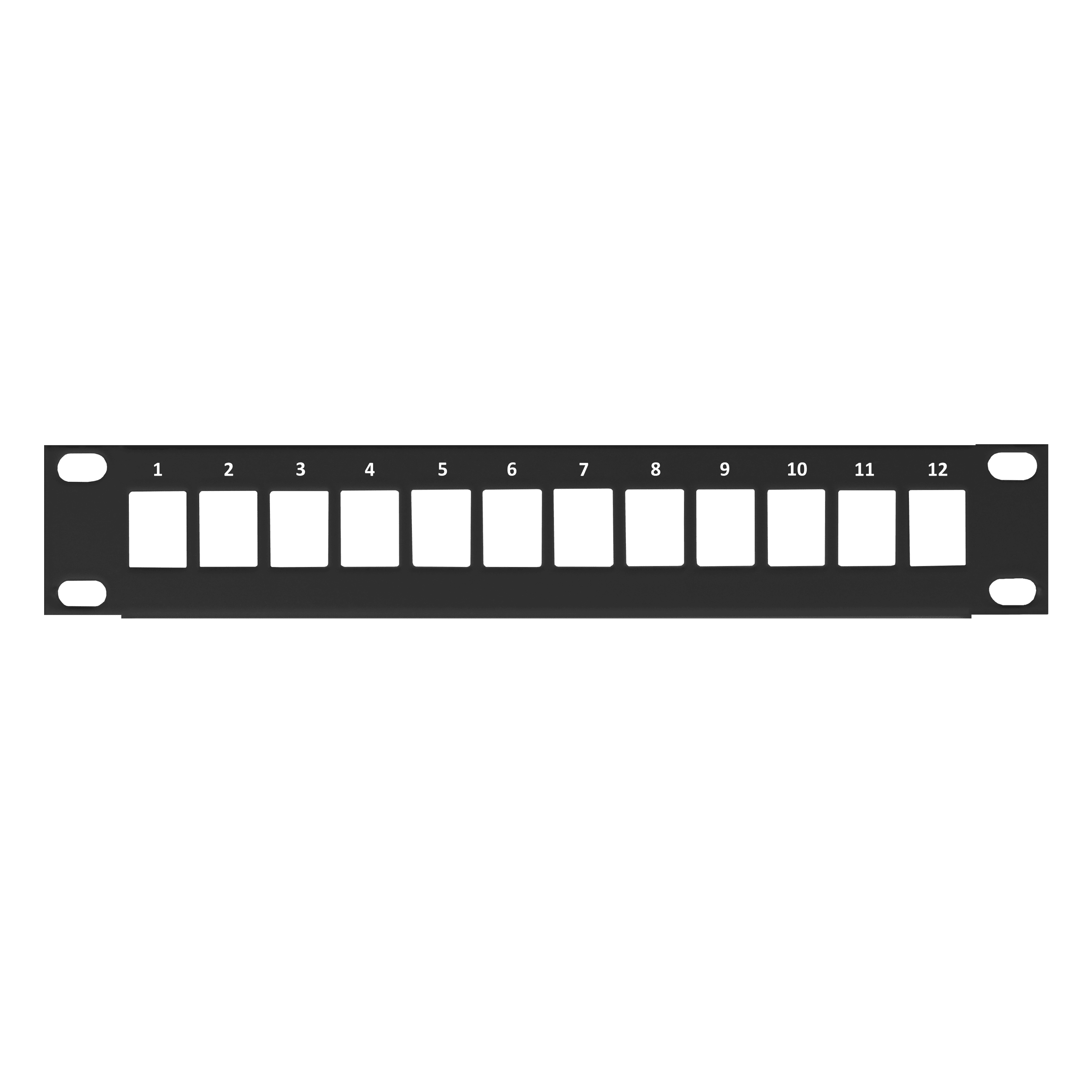 TELEVES - Pannello per rack 10'' 1U con capacità fino a 12 connettori RJ45.