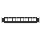 TELEVES - Pannello per rack 10'' 1U con capacità fino a 12 connettori RJ45.