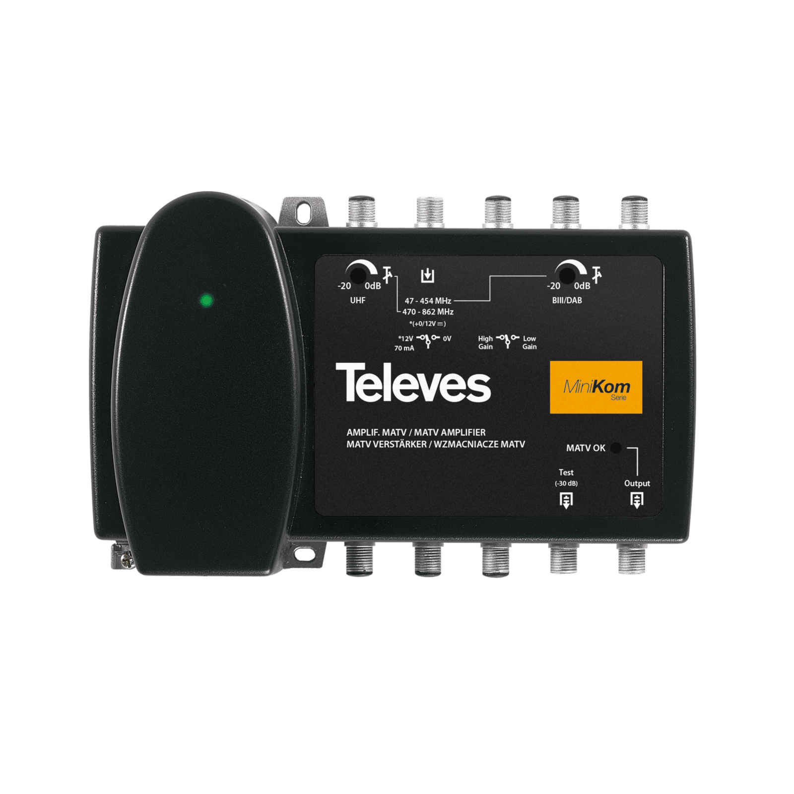 TELEVES - Centrale larga banda MiniKom F di linea 1 ingresso: VHF/UHF 33dB/38-47dB EQ. 116D.