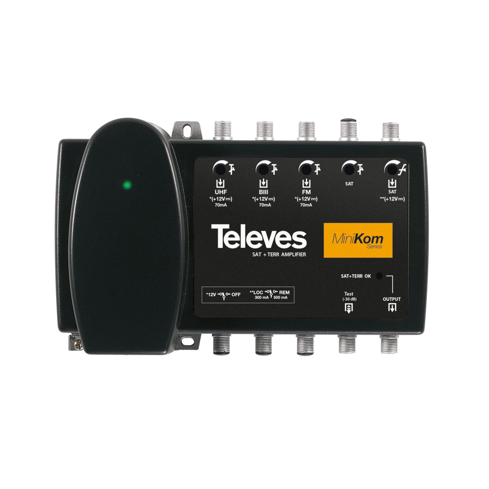 TELEVES - Centrale 4 ingressi larga banda MiniKom FM-B3-U-SAT UHF-IF.