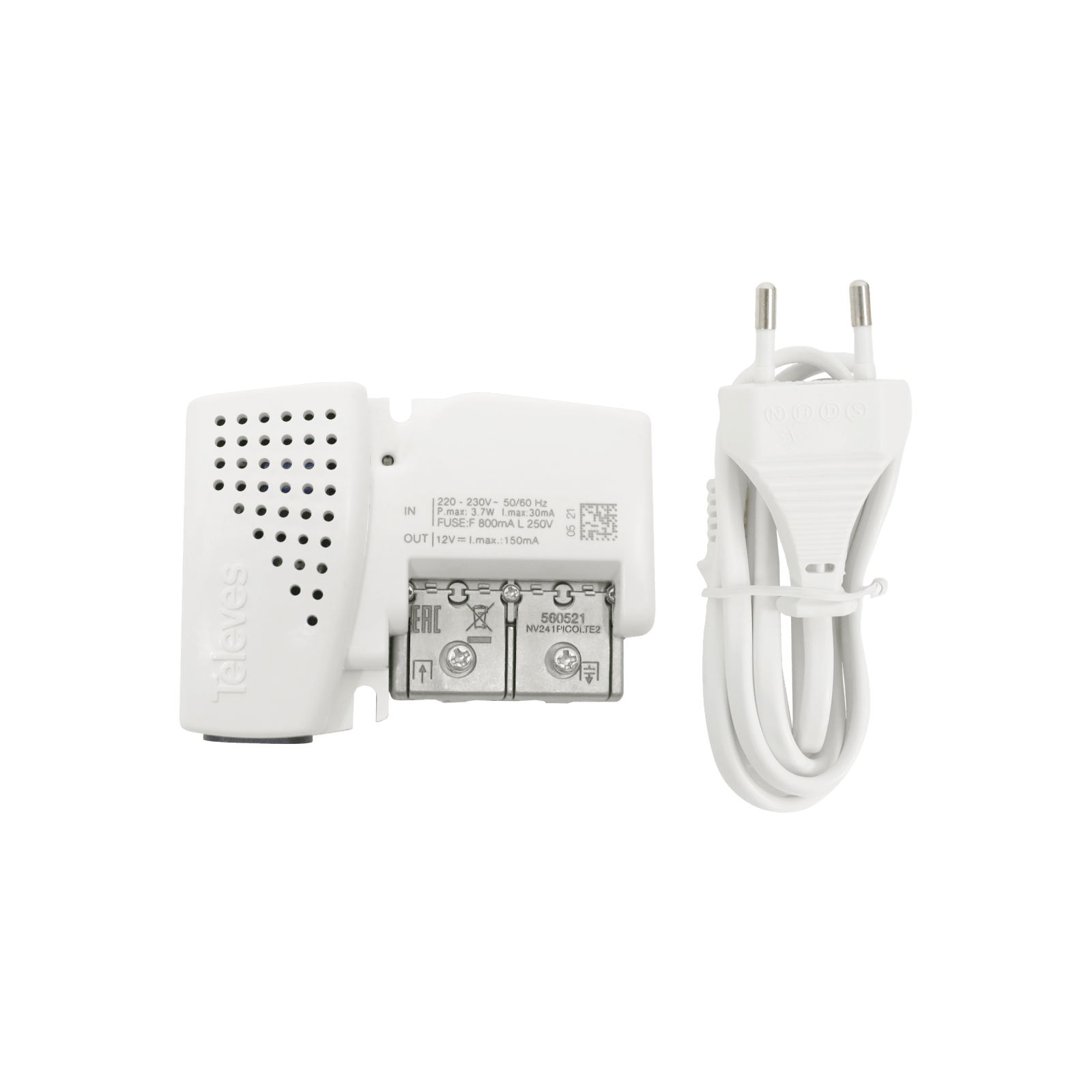 TELEVES - Amplificatore da interno 1 uscita VHF/UHF LTE700 Ready 47.694MHz G14/20dB autoregolazione.