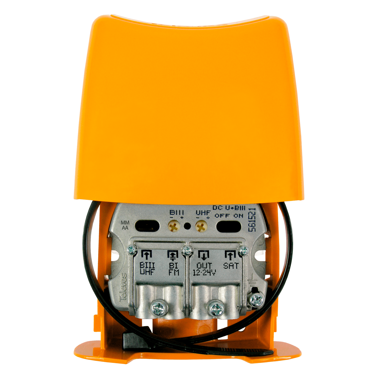 TELEVES - Amplificatore da palo NanoKom 12-24V 3 ingressi: BIII/UHF-FMmix-IFmix LTE700, 2do Dividendo Digitale US.