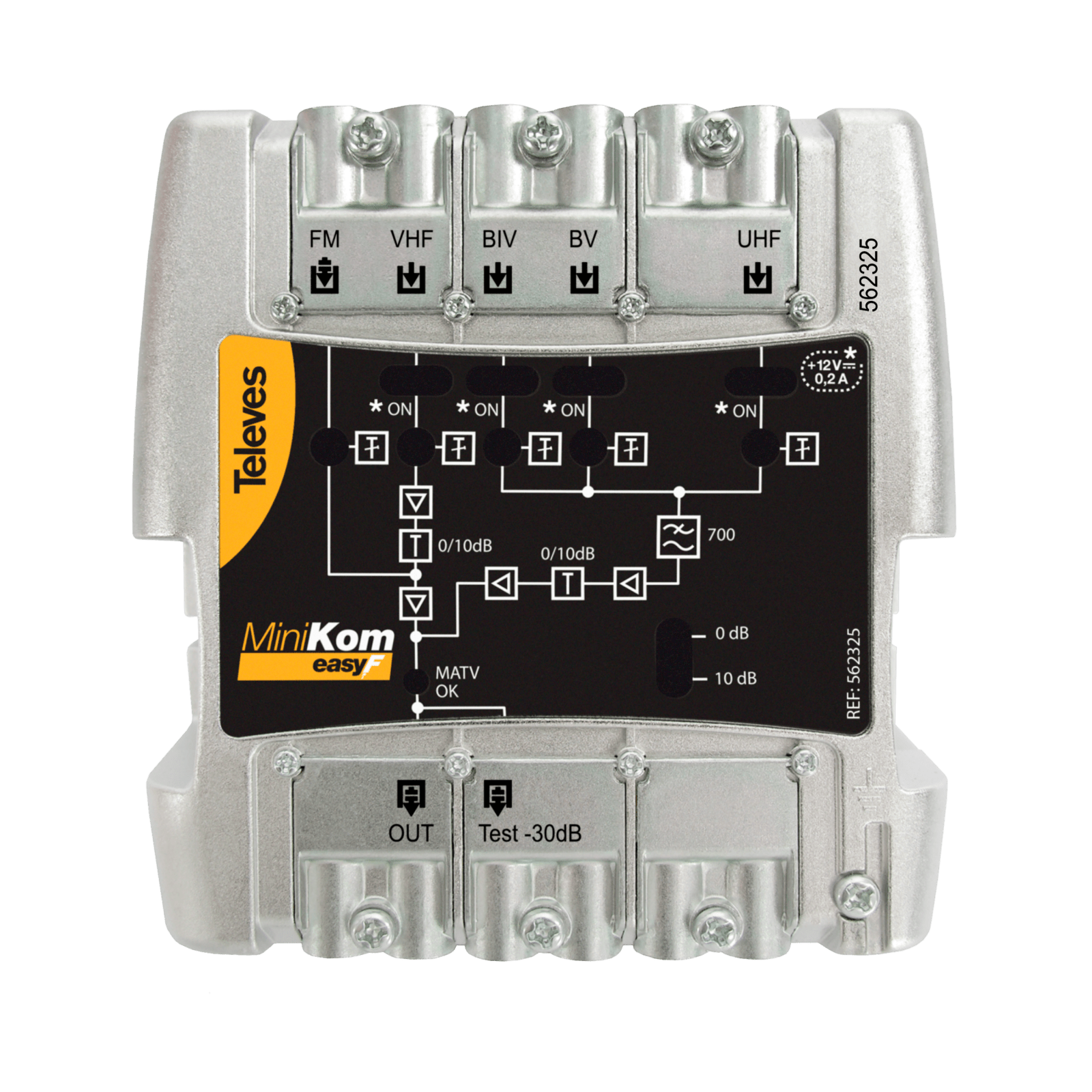 TELEVES - Ampio MiniKom EasyF 5 ingressi: FM-VHF-UHF-21..32-34..48.