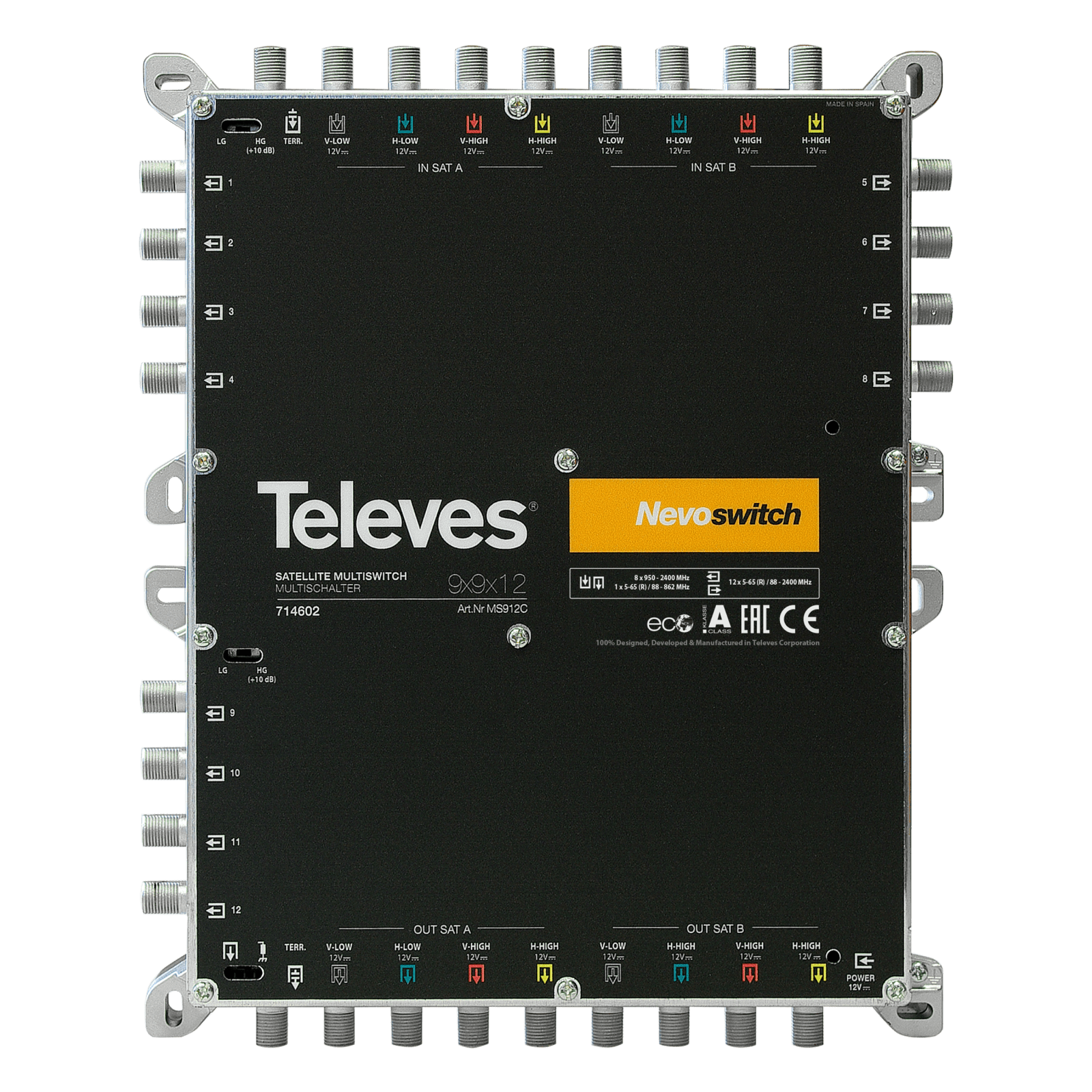 TELEVES - NevoSwitch 9x9x12 ingressi e uscite con funzionalità termiche e cascata.