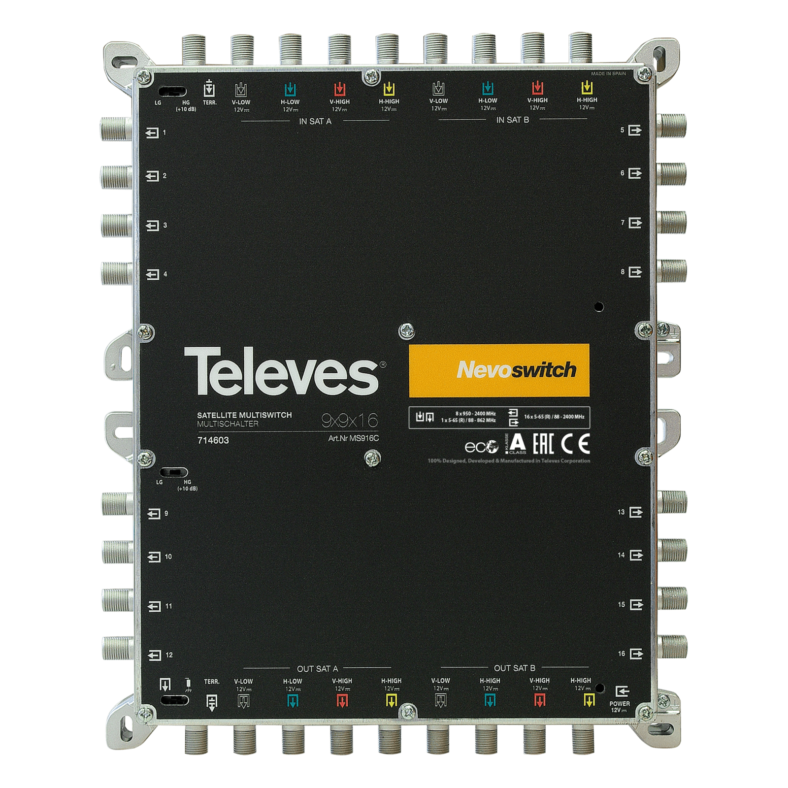 TELEVES - NevoSwitch 9x9x16 ingressi/uscite - Termico/Cascata. 714603