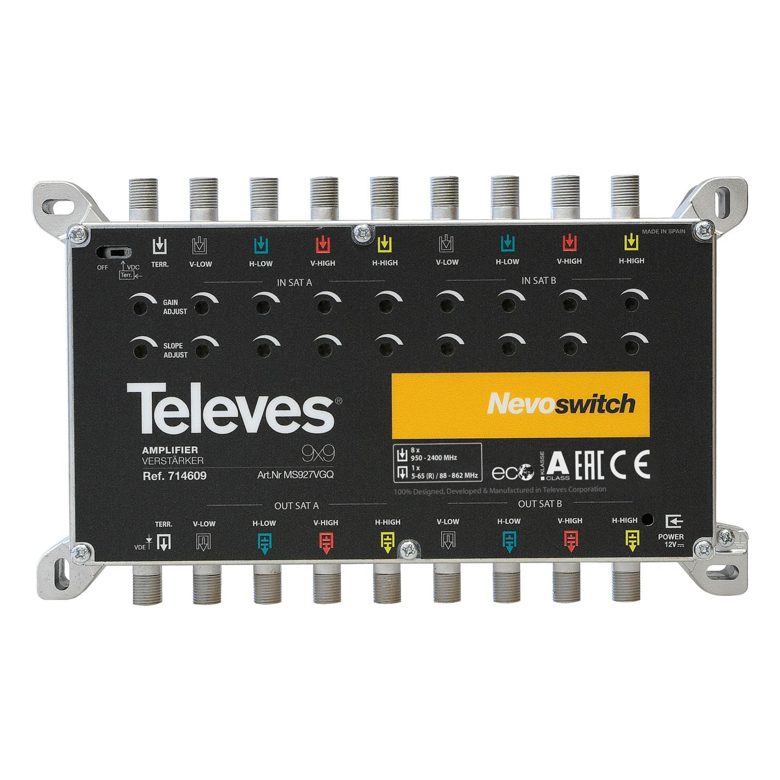 TELEVES - Amplificatore NevoSwitch 9 ingressi 27/31dB VS105.