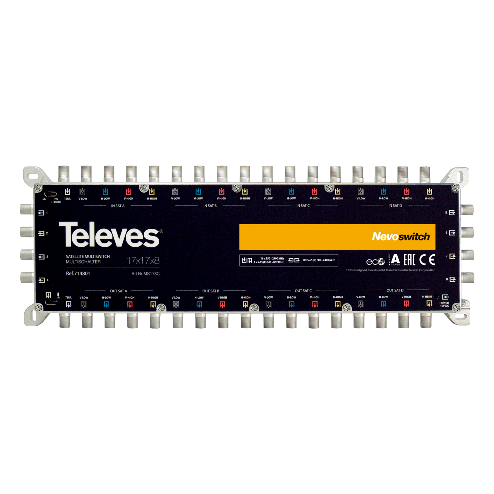 TELEVES - NevoSwitch 17x17x8 ingressi/uscite con funzione termica e cascata.