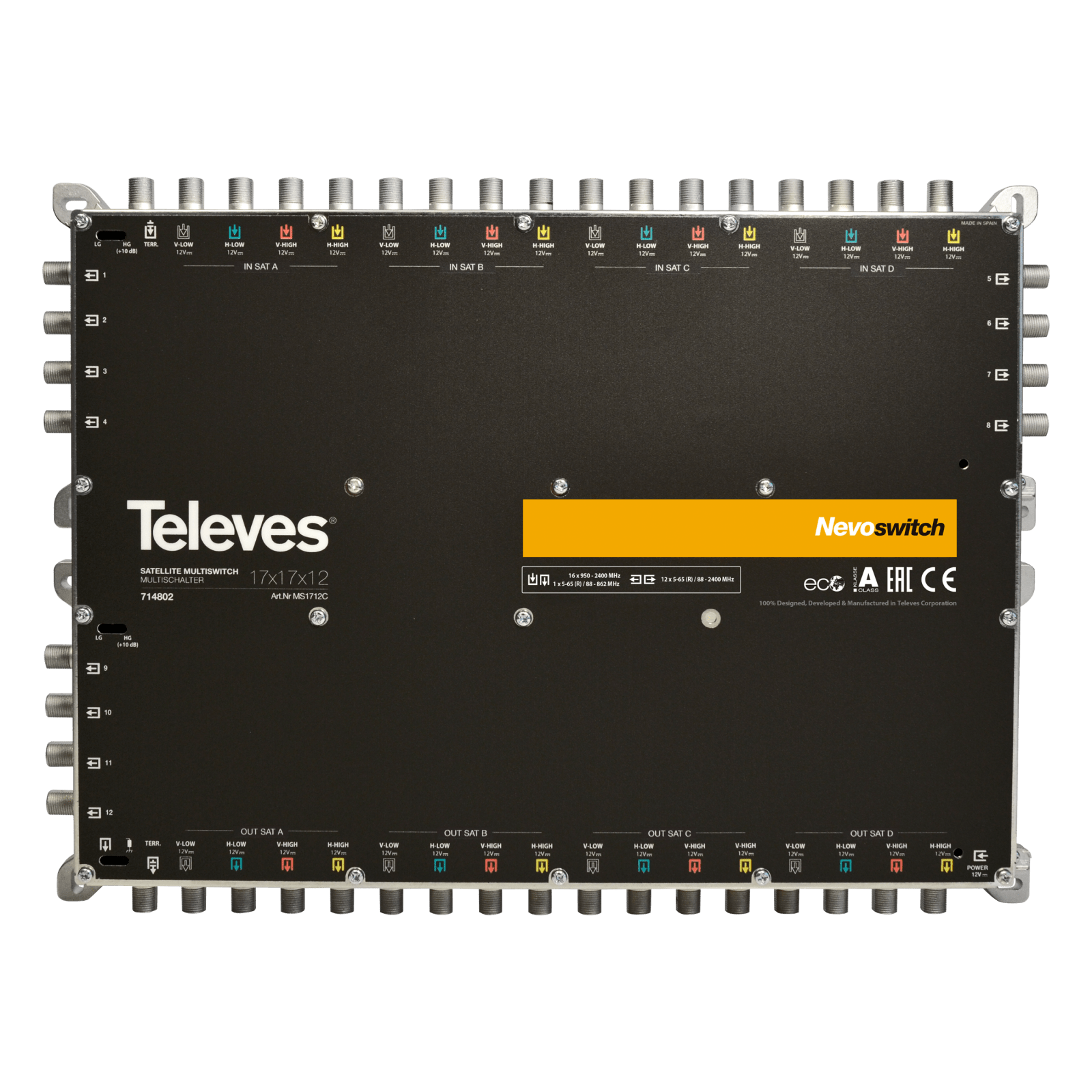 TELEVES - NevoSwitch 17x17x12 ingressi/uscite termico/cascata.