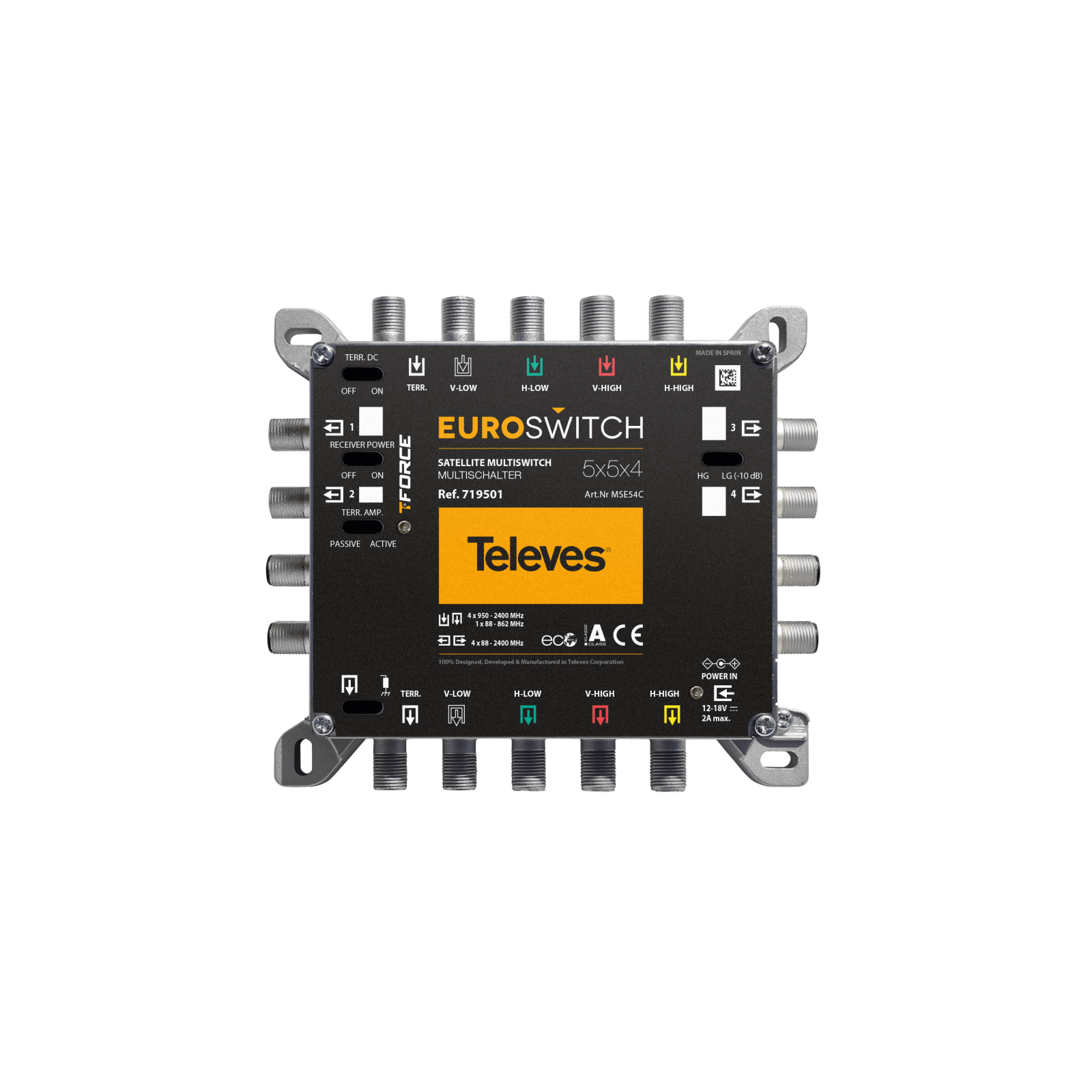 TELEVES - Euroswitch 5 ingressi 4 uscite F terminale cascata.