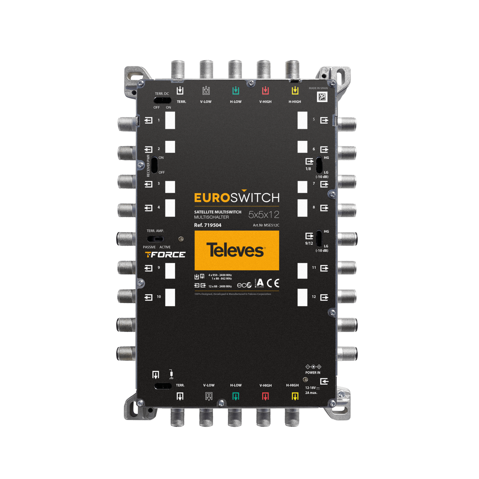 TELEVES - EuroSwitch 5 ingressi 12 uscite F terminale cascata.