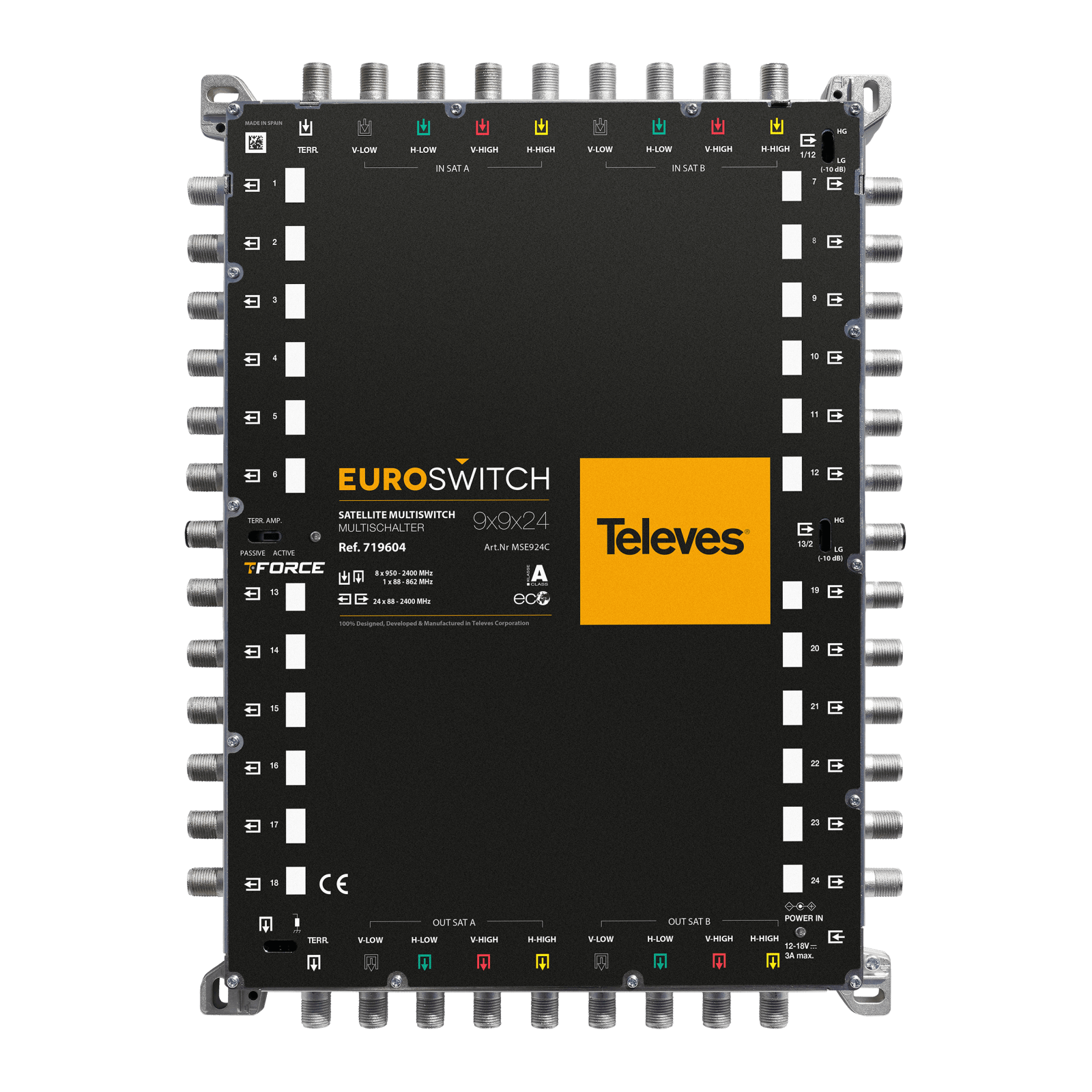 TELEVES - EuroSwitch 9 ingressi - 24 uscite Terminal/Cascata.