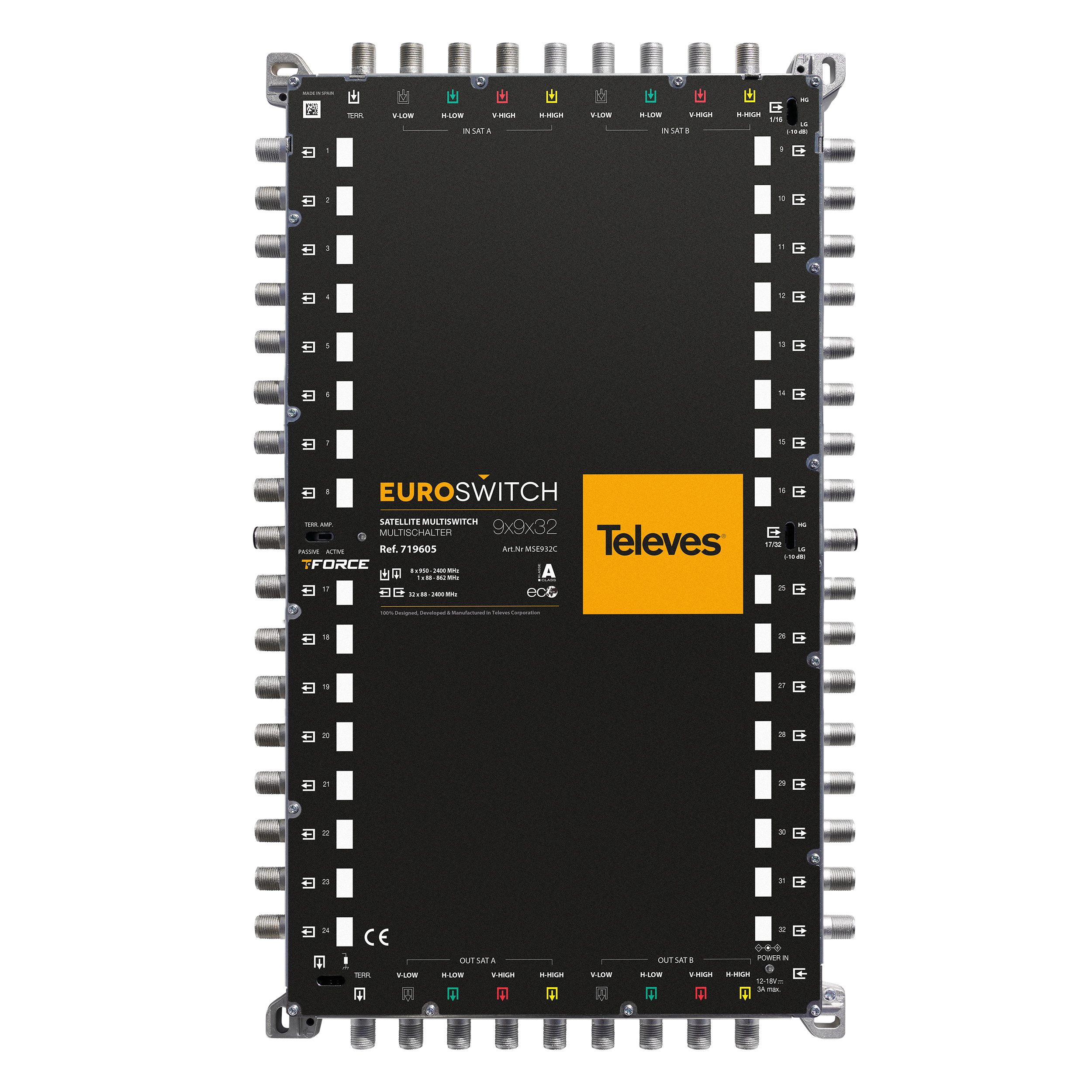 TELEVES - Euroswitch 9 ingressi - 32 uscite Terminal/Cascata.