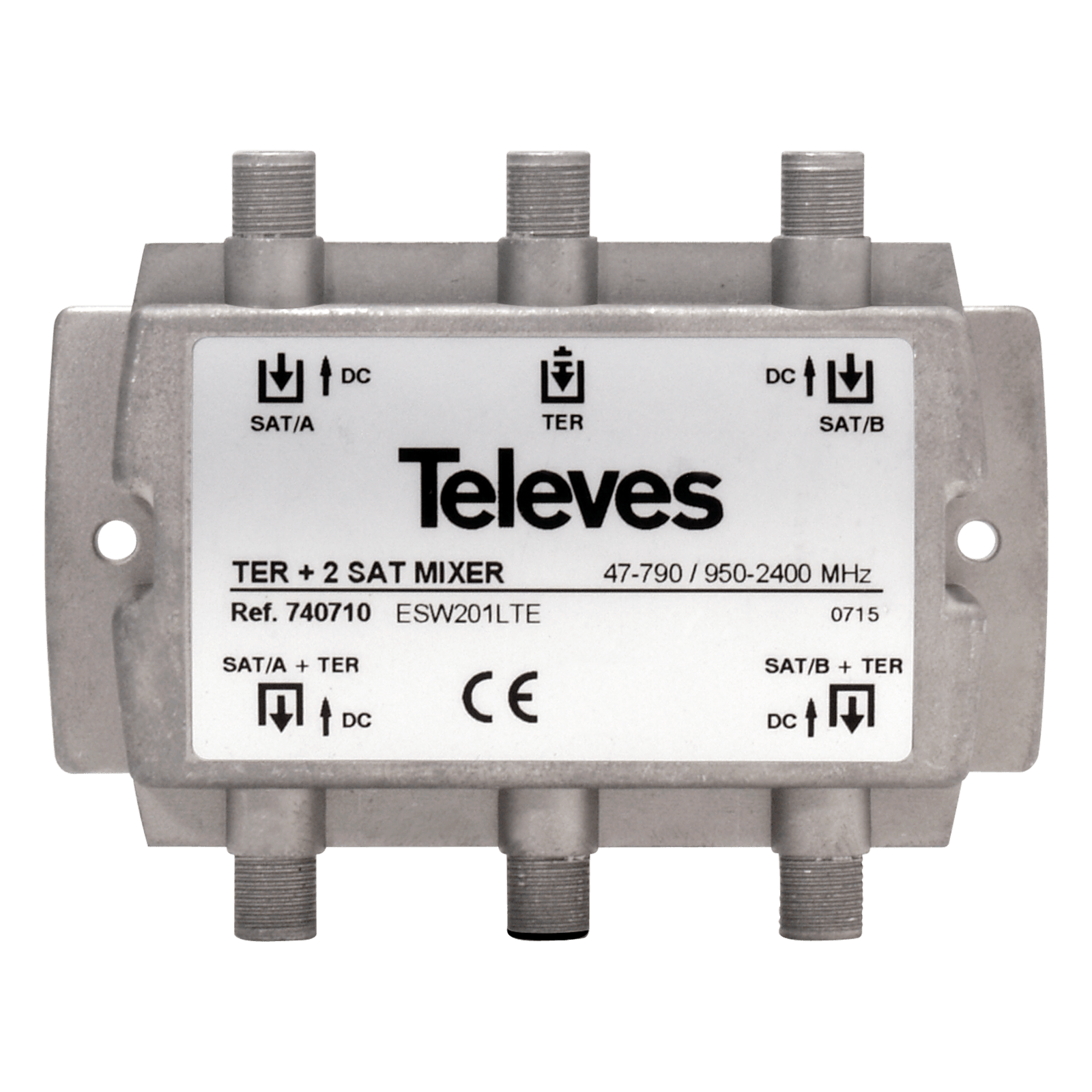 TELEVES - Miscelatore di segnale terrestre e 2 satelliti 3 ingressi: MATV-IF-IF 47-790/950-2400MHZ+DC.