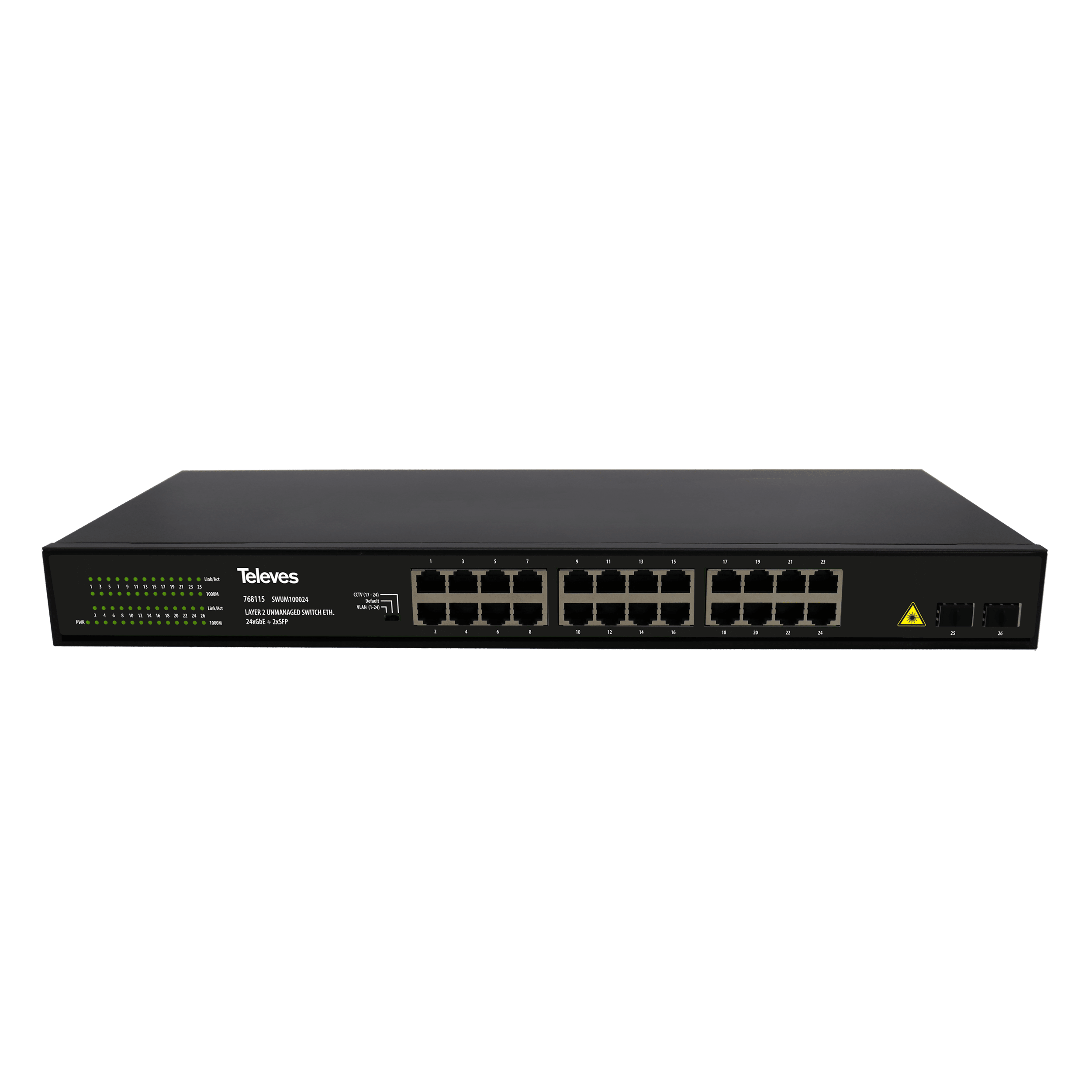 TELEVES - Switch Ethernet Layer 2 non gestibile 24xGbE + 2xSFP.