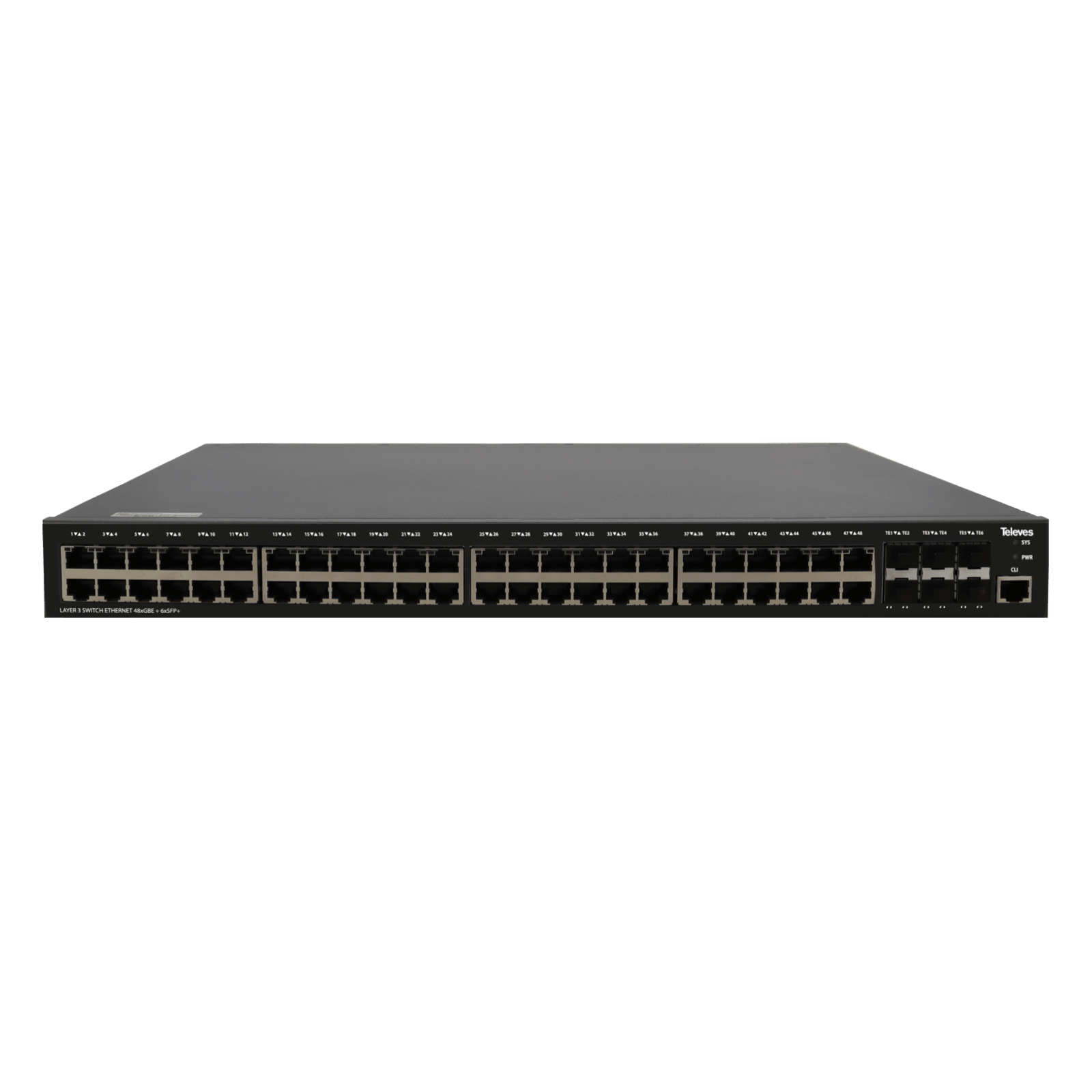TELEVES - Switch Ethernet Layer 3 48xGbE + 6xSFP+ 10Gbps.