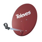 TELEVES - Parabola in alluminio ISD 630 63x57cm, colore rosso, guadagno 36,2dBi, formato 1U.