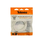 TELEVES - Cavo patch Ethernet Cat6 UTP in rame PVC bianco da 2 metri per installazione fai-da-te.