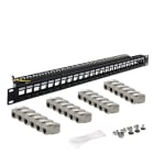TELEVES - Pannello rack 19'' 1U con 24 connettori RJ45 Cat 6A FTP femmina.