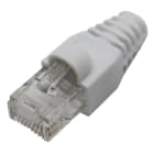 TELEVES - Connettore RJ45 UTP Cat 6 maschio pass through per cavi dati + Manicotto in PVC.