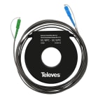 TELEVES - Fibra schermata da lancio per OTDR, monomodale SC/APC-SC/UPC da 150 metri.