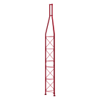 TELEVES - Traliccio superiore 3M 360 rosso, sezione zinco pittura.