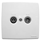 TELEVES - Coperchio bianco TV/SAT 2 Connettori per presa R-SAT.