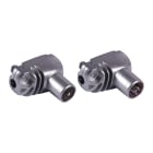 TELEVES - Connettore femmina e maschio IEC professionale blistato inclinato e schermato (classe A+) universale: Ø 5...7,5mm.
