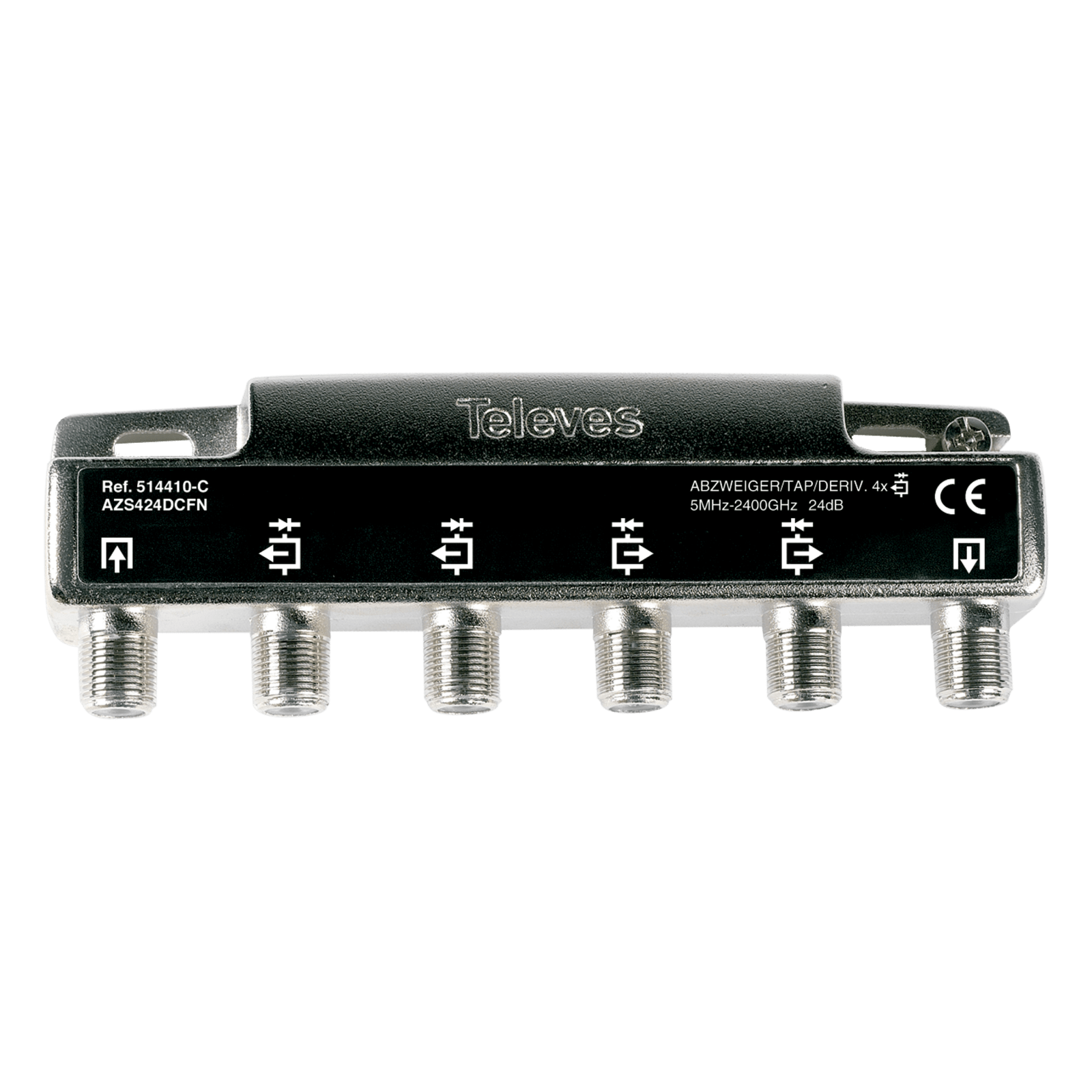 TELEVES - Derivatore F 4Vie 24dB+DC 5-2400MHz con Passaggio DC.