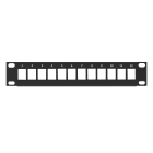 TELEVES - Pannello per rack 10'' 1U con capacità fino a 12 connettori RJ45.
