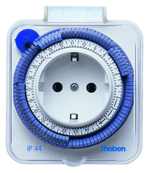 THEBEN - Spina per programma orario con protezione dagli spruzzi d'acqua, 24 ore, bianco