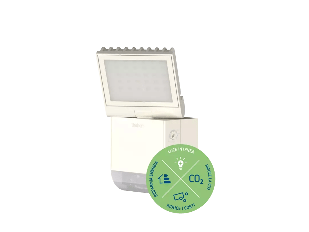 THEBEN - Faretto LED con rilevatore di movimento, bianco, 4000 K, 900 lm