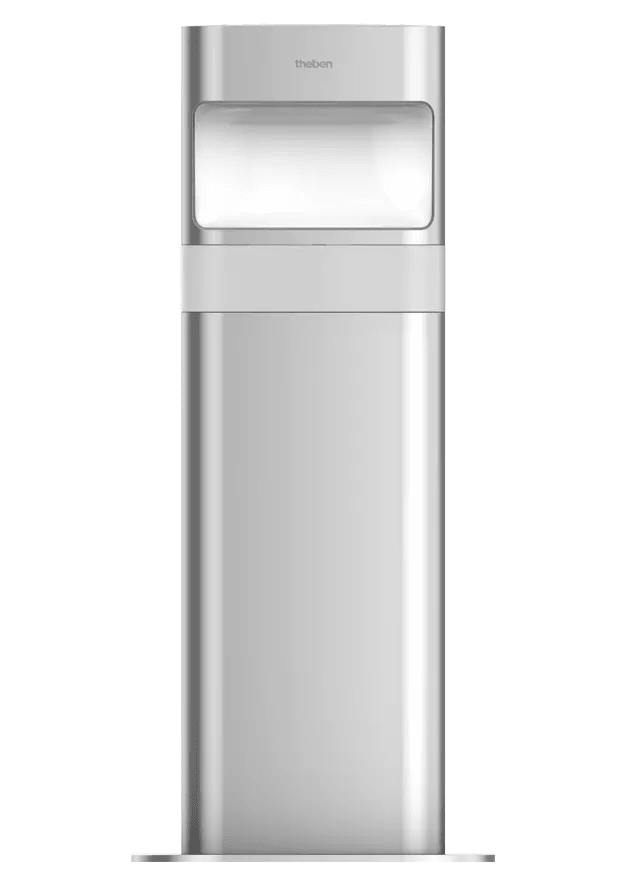 THEBEN - Paletto luminoso a LED (corto) con rilevatore di movimento per montaggio a pavimento, 8,5 W, alluminio