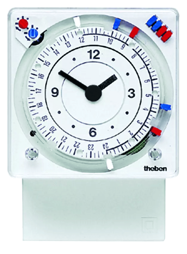 THEBEN - Timer con base a innesto 24h/7d. con riserva di carica, frontale 72x72 mm