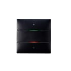 THEBEN - Pulsante LUXORliving con 2 pulsanti e 2 LED di stato, sensore di temperatura integrato, colore nero
