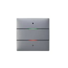 THEBEN - Pulsante LUXORliving con 2 pulsanti e 2 LED di stato, sensore di temperatura integrato, colore argento