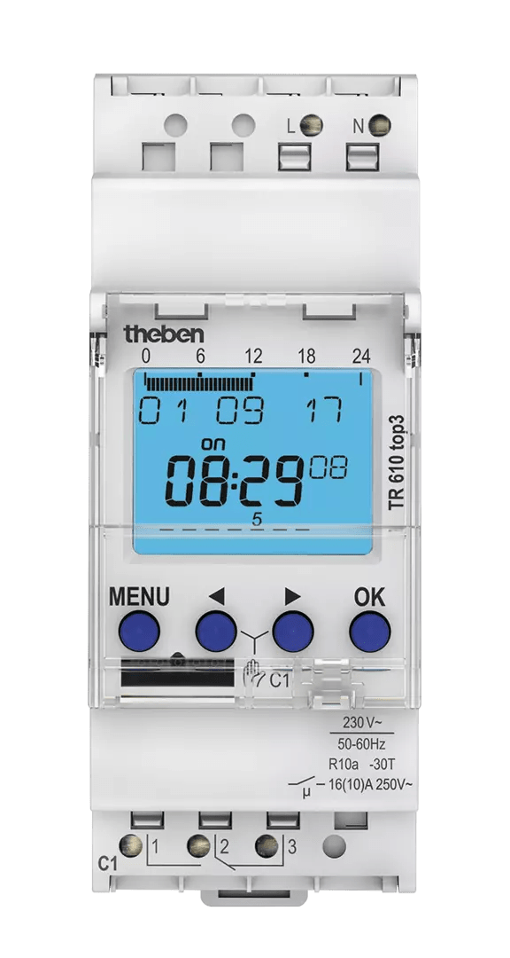 THEBEN - Timer digitale, programma settimanale, 1 canale, possibilità di programmazione tramite app
