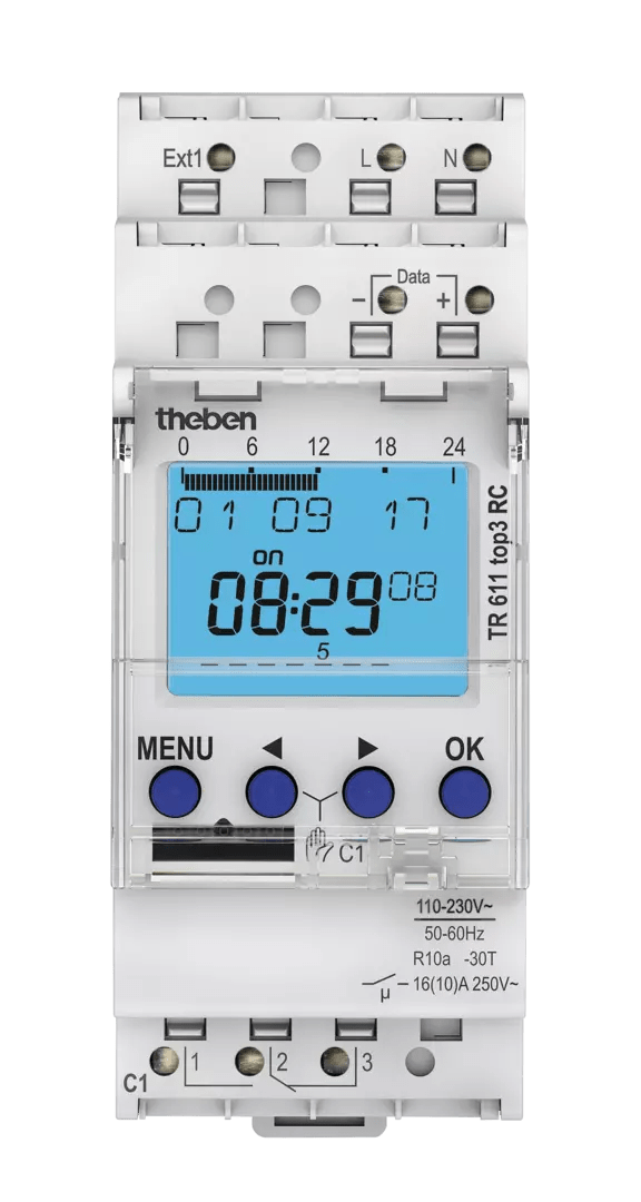 THEBEN - Timer digitale, programma settimanale, 1 canale, possibilità di programmazione tramite app, DCF o GPS