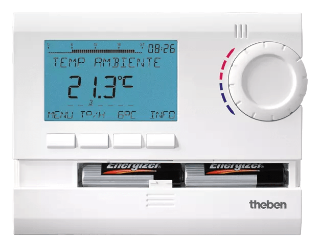 THEBEN - Orologio termostato digitale, 7 giorni, linea di testo, collegamento a 2 fili