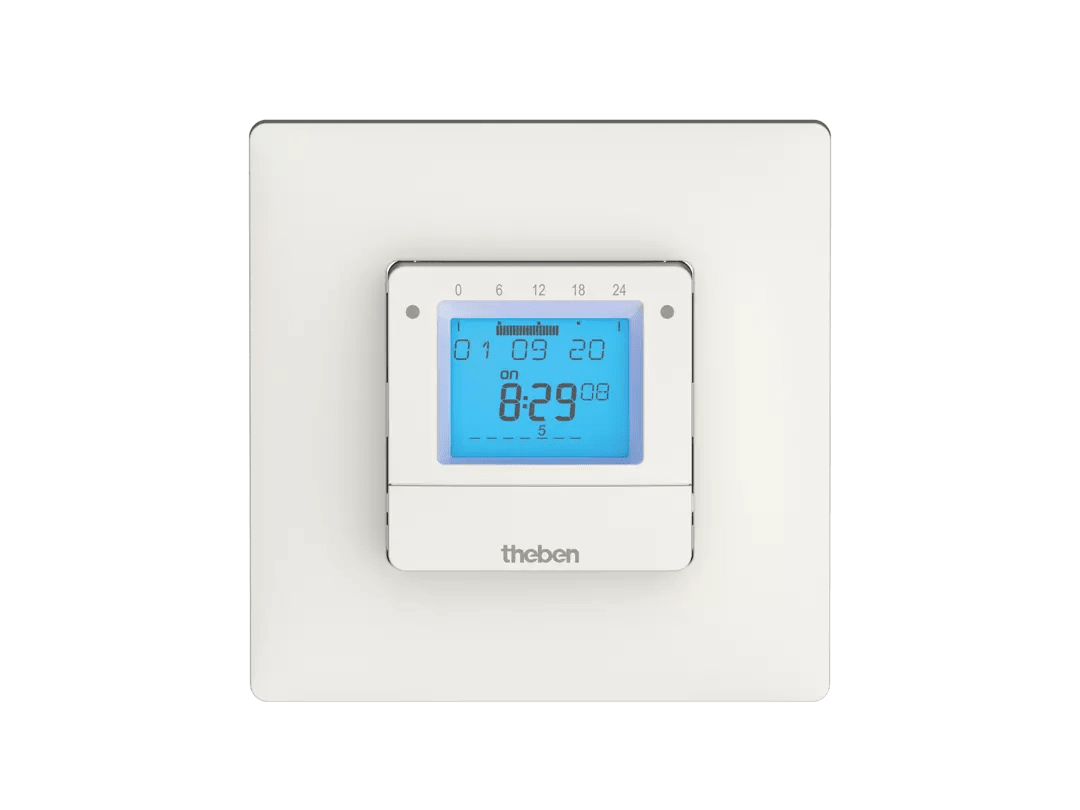 THEBEN - Timer digitale per montaggio a filo parete, programma settimanale, 1 canale, possibilità di programmazione tramite app