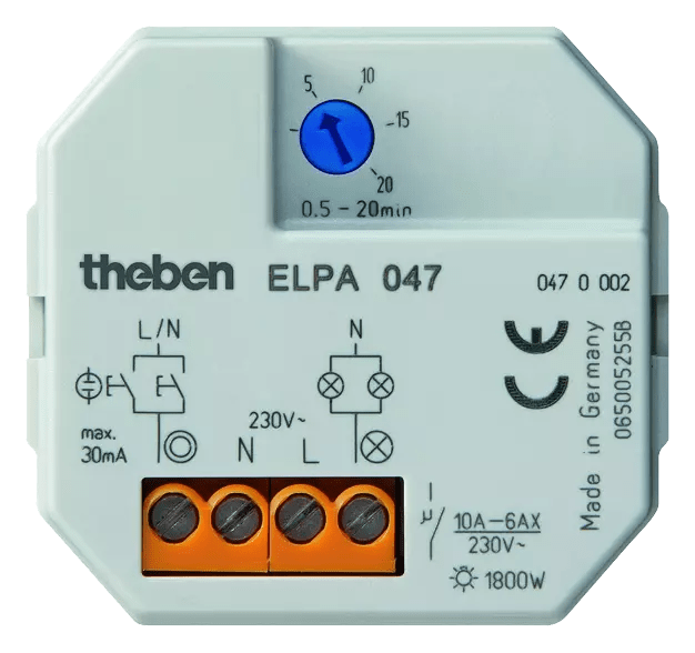 THEBEN - Interruttore temporizzatore per luce scale a incasso, circuito a zero incroci 0470002